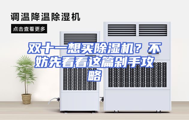 双十一想买除湿机？不妨先看看这篇剁手攻略