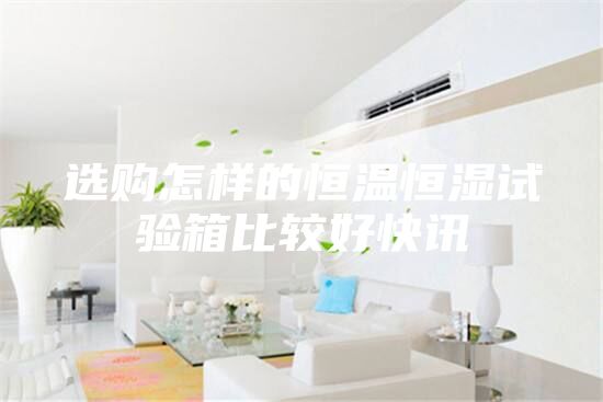选购怎样的恒温恒湿试验箱比较好快讯
