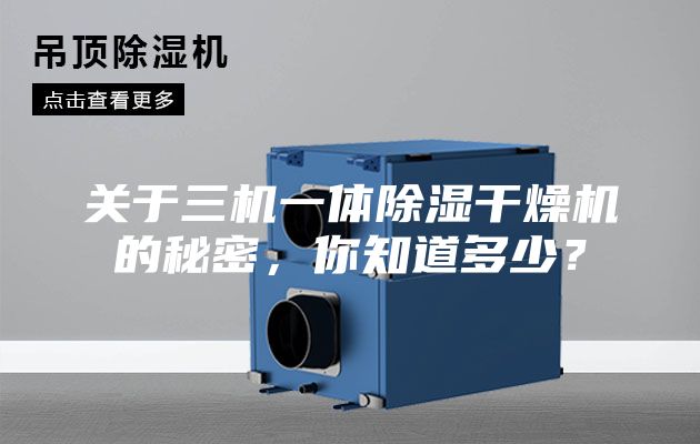 关于三机一体除湿干燥机的秘密，你知道多少？