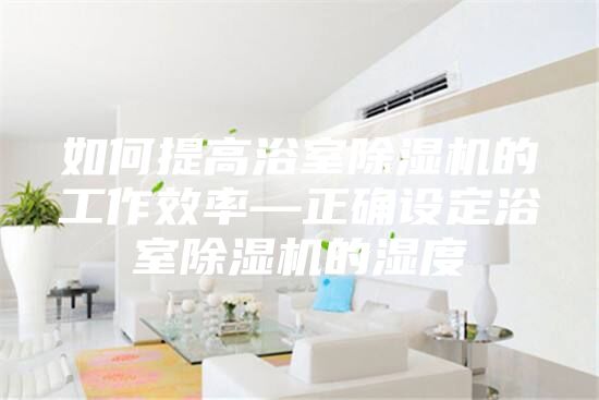 如何提高浴室除湿机的工作效率—正确设定浴室除湿机的湿度