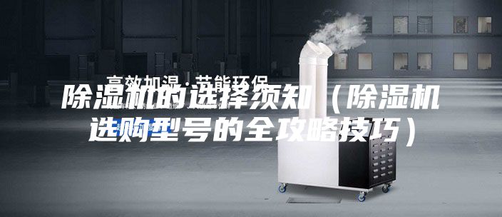 除湿机的选择须知（除湿机选购型号的全攻略技巧）