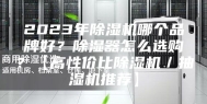 2023年除湿机哪个品牌好？除湿器怎么选购？【高性价比除湿机／抽湿机推荐】