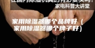家用除湿器哪个品牌好（家用除湿器哪个牌子好）