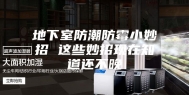 地下室防潮防霉小妙招 这些妙招现在知道还不晚