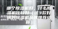 哪个除湿机好，什么除湿机比较好（这3款好用的除湿机品牌推荐给你）