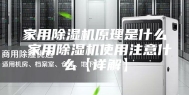 家用除湿机原理是什么 家用除湿机使用注意什么【详解】