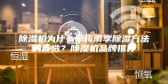 除湿机为什么是梅雨季除湿方法的首选？除湿机品牌推荐