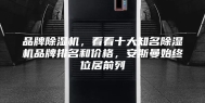 品牌除湿机，看看十大知名除湿机品牌排名和价格，安斯曼始终位居前列