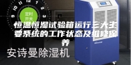 恒温恒湿试验箱运行三大主要系统的工作状态及维修保养